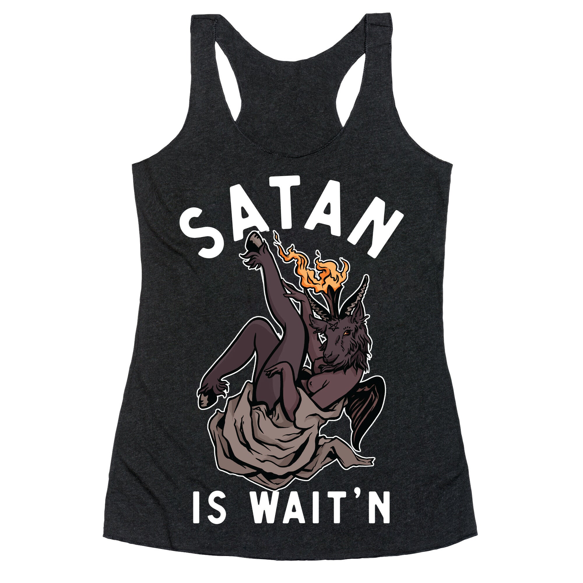 Satan Is Wait'n Racerback Tank